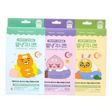 카카오프렌즈 열냉각시트 3개세트 (라이언/어피치/무 ang*8118KX, 라이언 x 3개