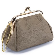 여성용 네추럴 가죽 동전 지갑 귀여운 미니 립스틱 홀더 케이스 작은 빈티지 키스 락 주얼리 보관 정리함 교체 파우치 크리미 화이트. 그외 각종 386623