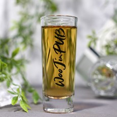 WM글라스 더블 샷잔 요청 문구 인쇄 데낄라 슬래머잔 스트레이트잔 위스키잔 위스키샷잔, 4개