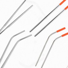 다회용 카페 스텐빨대 세척솔세트 일자형 스테인리스 음료빨대, 커브형