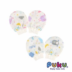 Puku 藍色企鵝 紗布印花手套 水眠羊/粉眠羊