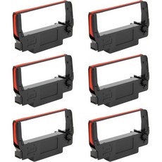 6개 묶음 원금림 ERC-30 ERC-34 ERC-38 B/R 리본 검정색과 빨간색 잉크 카트리지 Epson TM-U220 TM-U230 BTP-M300 M188B 영수증 프린, 6
