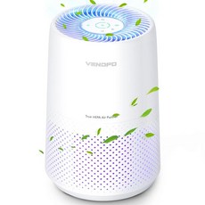 침실용 공기청정기 H13 헤파 공기청정기 - 최대 1074피트 24dB 초조용한 수면 모드 360, White, White