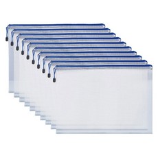 BuyChoo 지퍼 클리어 메쉬 파일 백, 화이트, 10개