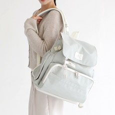 와이엠마마 가벼운 세탁 편한 보온보냉 물티슈포켓 방수 확장형 기저귀가방 멀티백팩, 민트 민트