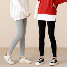 2장 빅사이즈 F~7XL 키별맞춤 면스판 레깅스 데일리 사계절 8/10부 쫄바지 아담 베이직 여성 밴딩 실내복 운동 1+1