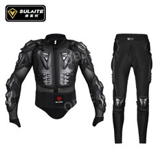 통기성 오토바이 보호복 라이딩 보호대 세트 상체 프로텍터 바이크 레이싱 사계절 장비, S, 올블랙 세트