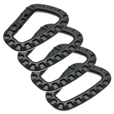 4/8Pcs 전술 배낭 버클 빠른 카라비너 ​​플라스틱 후크 D 모양 모스크톤 기어 야외 캠핑용, 08 4pcs black