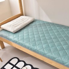 1인용 바닥 이불 가정용 두꺼운 매트릭스, 3층 두꺼운 청 체크