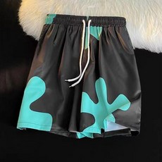 CSKS夏季新款百搭褲，速乾休閒輕薄寬鬆沙灘褲，直筒時尚五分短褲，夏季海灘運動必備