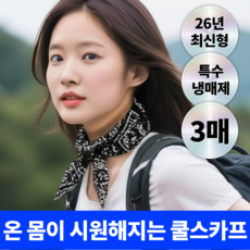 베리픽스 아이스 쿨링 넥쿨러 쿨스카프, 3개, 블랙 3개, 블랙