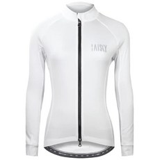 BAISKY 女款自行車雙拉鍊抓絨長車衣 潔淨白 秋冬保暖 04013, 1個, 女抓絨白【S】