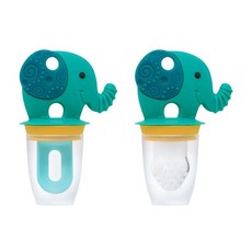 Marcus&Marcus 動物樂園三合一蔬果輔食組 - 水果棒 咬咬樂 (四款可選), 1個, 大象綠