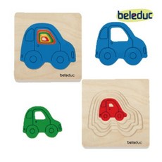 벨러덕 알록달록 자동차 레이어 퍼즐 원목 교구