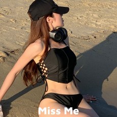 現 實拍 黑色抹胸比基尼 實體圖 日常 綁帶比基尼 兩件式泳衣 K15顯瘦泳衣 保守泳衣 海灘, 酷酷黑