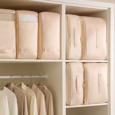 被子壓縮收納袋羽絨被蠶絲被專用整理袋家用衣櫃羽絨服被褥收納袋, 1個, 燕麥色,一個裝大號54*42*30cm