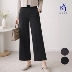 [김영주골프] 봄가을 심플밴드 숏 슬랙스 데일리 여성 와이드 팬츠 DQSLSL05