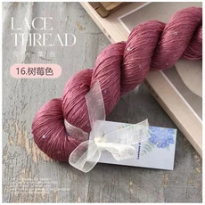 100g 텐셀 스팽글 면사 여름 레이스 원사 DIY 핸드 니팅 크로셰 공예용 부드럽고 따뜻한 실크 솔리드 니팅, 06 16