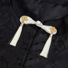 개구리 모양 단추 매듭 고정 장치 바느질 수공예 꽃무늬 치파오 천, 1개, 9. 8