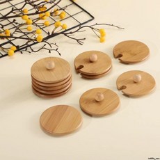宜家同款圓形杯蓋 咖啡玻璃杯竹木環保杯蓋 茶杯蓋單賣, 1個, 平蓋-滑面,外徑7.4cm內徑6.0cm
