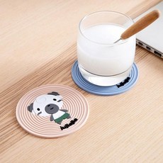 원형 동물 컵코스터 논슬립 찻잔받침 컵홀더 컵받침대 티코스터, 아기염소(d), 1개