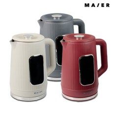 [마이어] 1.7L 대용량 안심포트 (H2405D) / 신애라 전기포트 티포트 LED 자동모드, 색상:아이보리