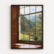 케이트가든 감성 인테리어 풍경사진 포스터 (액자포함), 창밖의스위스+월넛프레임