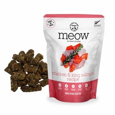 紐西蘭 meow 貓咪風乾鮮肉餐 雞肉帝王鮭口味 100g 全齡貓適用 無穀配方, 1個, 風乾鮮肉餐-雞肉+帝王鮭100g