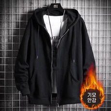 LND 기모 후드 집업 점퍼 오버핏 남여공용 루즈핏 간절기 자켓 남자 여자RAM