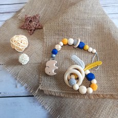 쪽쪽이클립 실리콘 우드치발기 5종 우드토이 [수앤퐁], 세트, 옐로우, 1개