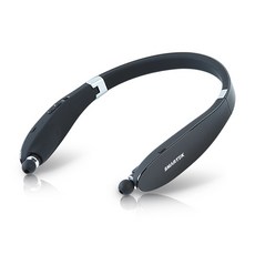 스마텍 [본사] 웨어러블 넥밴드 블루투스 이어폰 선 자동정리 STBT-2100 I Wearable Neckband Bluetooth Earphone STBT-2100, 블랙