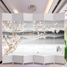 동양화 파티션 제사 병풍 인테리어 장식품 가림막 가벽, 1.7m x 너비 0.5m 문 6개(양면도)