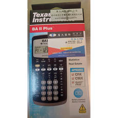 德州儀器 TI BA II PLUS 財務計算機 (適用CFA/FRM/SOA/CFP), BA II PLUS計算機附中文說明書, Black, 1個