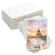 ANSSDO 면 수채화 용지 60장 300 GSM 12.7 x 17.8cm(5 7인치) 화이트 질감 데크 가장자리 수채화 결혼식 초대장 카드 공예에 이상적