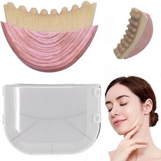 림프 컨투어 페이스 브러시 수동 배수 마사지기 내구성이 뛰어난 부드러운 빗살이 있는 자연 추출물 메이크업 조각용 저자극성 인체 공학적 페이셜 클렌징 핑크 253157