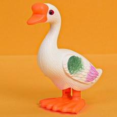 MUYS 臺灣出貨發條大白鹅兒童玩具模擬動物蹦跳天鹅上鏈上弦益智玩具, 發條大白鹅×1個