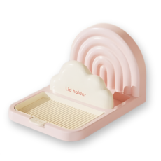 조리도구 받침대 냄비뚜껑 다용도 거치대 고정형, 1개, 핑크