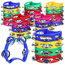 성인용 탬버린 벌크 30개 컬러 벨 4개 휴대용 미니 악기 소음 메이커 타악기 드럼 교회 생일 파티 크리스마스용, 성인용 탬버린 벌크 30개, 컬러 벨 4개, 휴대용 미