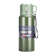 에코럭키 컵뚜껑 보냉 보온병 800ml 대용량, 컵있는 보온병-그린, 1개