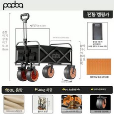 전동웨건 전동 카트 트레일러 3km 접이식 3KM, 기본 모델명/품번, 1개, 블랙-장거리
