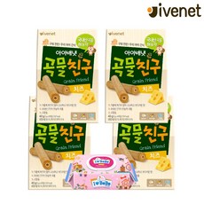 [아이배냇]곡물친구4종+물티슈100매, 곡물친구 치즈4개+물티슈100매, 40g, 1세트