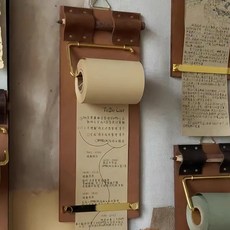 壁掛式紙捲記事板，復古木質裝飾，咖啡館餐廳居家備忘錄，插畫寫生記事本, 卡其色, 1個, 100張