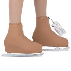 CRS Cross 스케이트 부츠 커버 라이크라 아이스 커버. 피겨 스케이트 스케이팅 롤러 스케이트를 위한 퍼포먼스 레디 보호 (라이트 탠 청소년), Light Tan, Adult