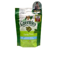 Greenies 貓咪潔牙餅 貓薄荷口味 60g 貓零食 口腔護理 幫助清潔牙齒, 1個, Catnip Flavor