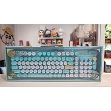 Crayon Shinchan 蠟筆小新 藍牙鍵盤, 藍色, 2.4G + 雙藍牙, 馬卡龍軸