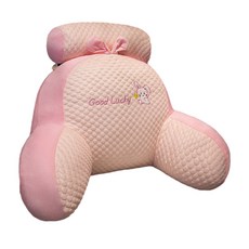 可愛兔子造型靠墊，附頭枕腰靠，人體工學設計，舒適支撐，居家辦公必備, 粉色