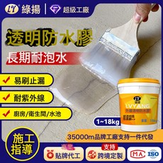 透明防水膠免砸磚內外牆衛生間防水塗料裂縫修補室外專用防水補漏, 1個, 1L, 透明防水膠-1kg(普通)