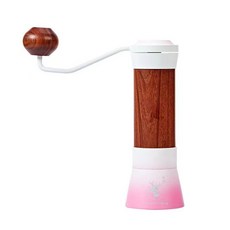 手動咖啡豆研磨器手磨咖啡機家用多功能便攜手搖咖啡磨豆機一體 手搖磨豆機 咖啡研磨 咖啡磨豆機 手動磨豆機, 實木手柄櫻花粉白-oubosen旗艦版, 1個