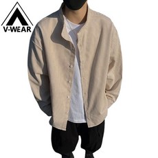 VWEAR 品牌 休閒長袖襯衫 外套 寬鬆立領設計 情侶同款