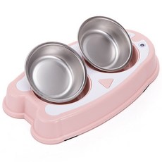 베스펫 반려동물 2구 기본형 식기, 핑크, 1개